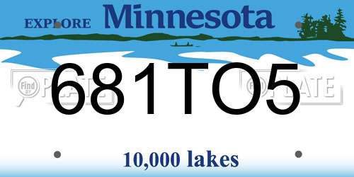 681TO5 Minnesota License Plate
