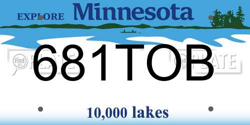 681TOB Minnesota License Plate