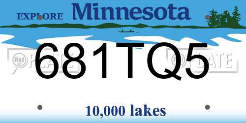 681TQ5 Minnesota License Plate