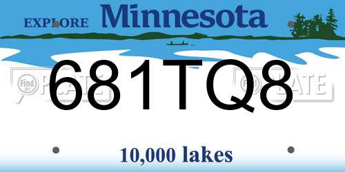 681TQ8 Minnesota License Plate