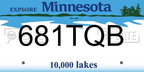 681TQB Minnesota License Plate