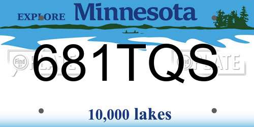 681TQS Minnesota License Plate