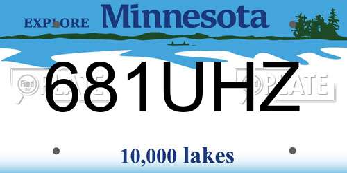 681UHZ Minnesota License Plate