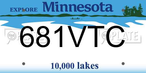 681VTC Minnesota License Plate