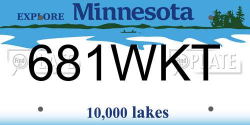 681WKT Minnesota License Plate