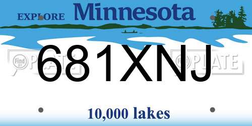 681XNJ Minnesota License Plate