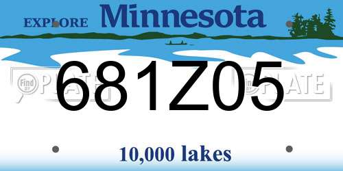 681Z05 Minnesota License Plate
