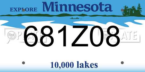 681Z08 Minnesota License Plate