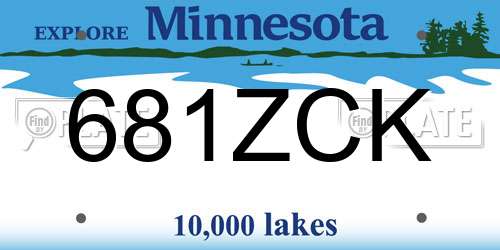 681ZCK Minnesota License Plate