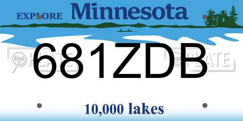 681ZDB Minnesota License Plate