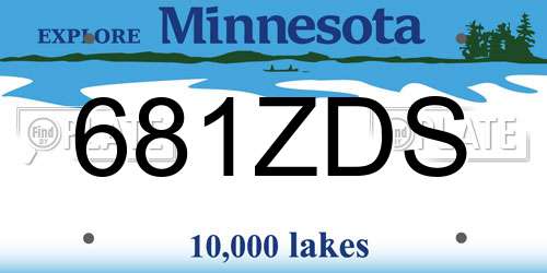 681ZDS Minnesota License Plate