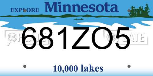 681ZO5 Minnesota License Plate