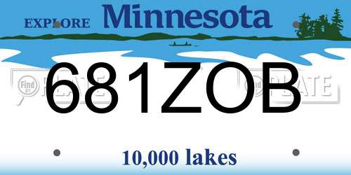681ZOB Minnesota License Plate