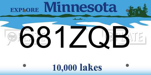 681ZQB Minnesota License Plate