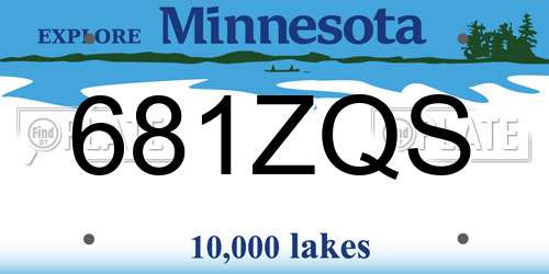 681ZQS Minnesota License Plate