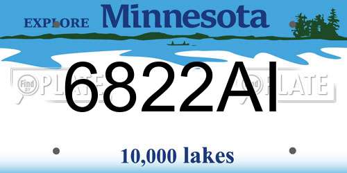6822AI Minnesota License Plate