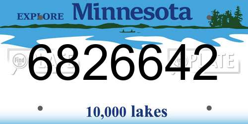 6826642 Minnesota License Plate