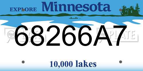 68266A7 Minnesota License Plate