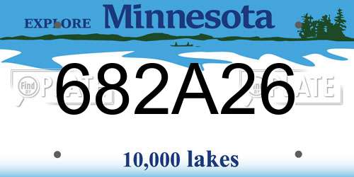 682A26 Minnesota License Plate