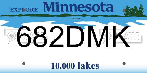 682DMK Minnesota License Plate