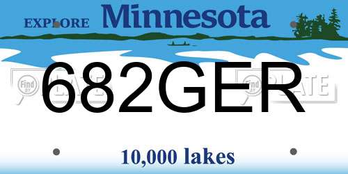 682GER Minnesota License Plate