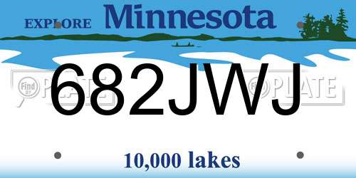 682JWJ Minnesota License Plate