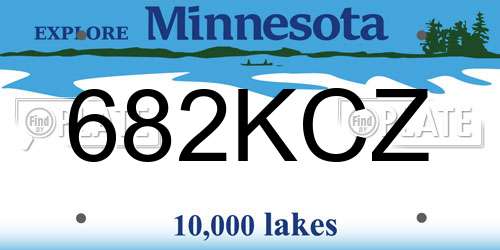 682KCZ Minnesota License Plate