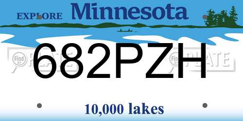 682PZH Minnesota License Plate
