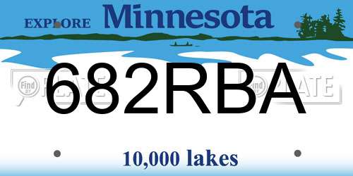 682RBA Minnesota License Plate