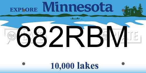 682RBM Minnesota License Plate
