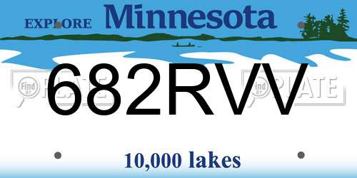682RVV Minnesota License Plate