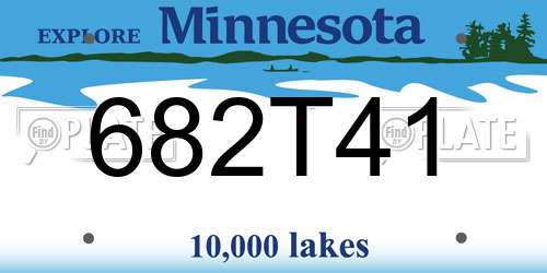 682T41 Minnesota License Plate
