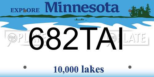 682TAI Minnesota License Plate