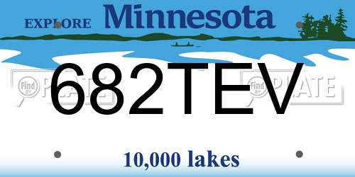 682TEV Minnesota License Plate
