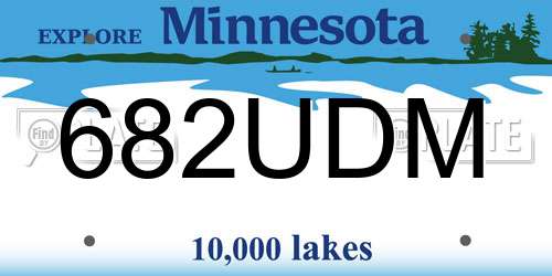 682UDM Minnesota License Plate