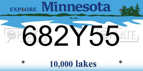 682Y55 Minnesota License Plate