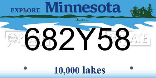 682Y58 Minnesota License Plate