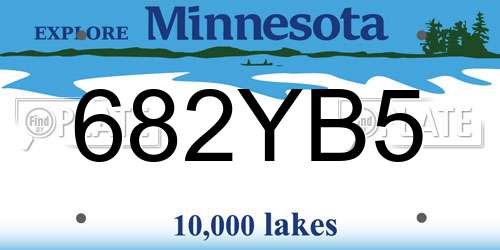 682YB5 Minnesota License Plate