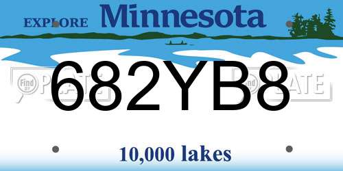 682YB8 Minnesota License Plate