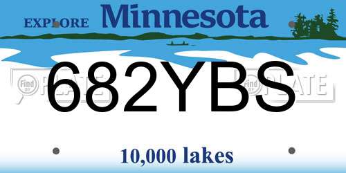 682YBS Minnesota License Plate