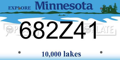 682Z41 Minnesota License Plate