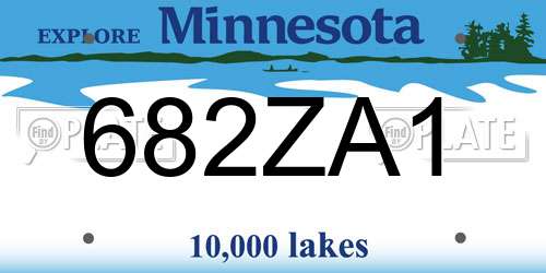 682ZA1 Minnesota License Plate