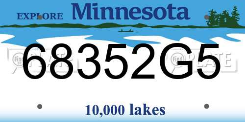 68352G5 Minnesota License Plate
