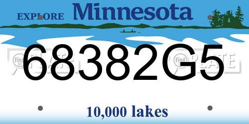 68382G5 Minnesota License Plate