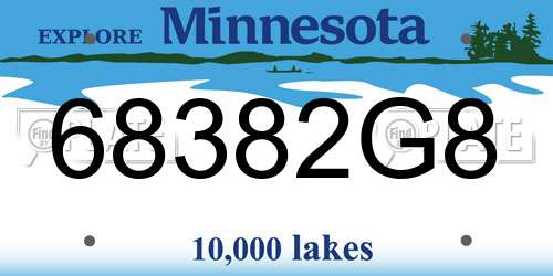 68382G8 Minnesota License Plate