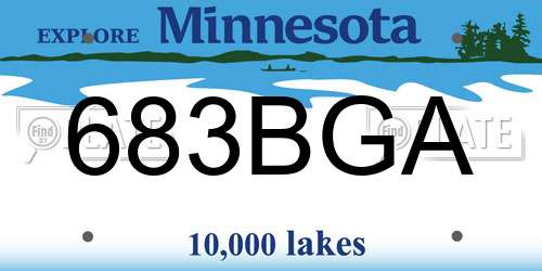 683BGA Minnesota License Plate
