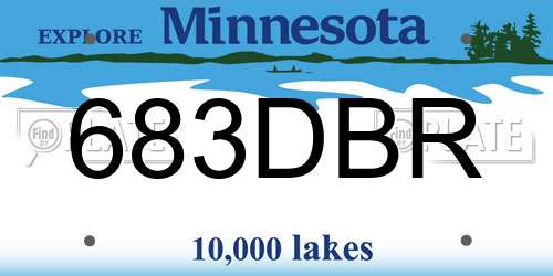 683DBR Minnesota License Plate