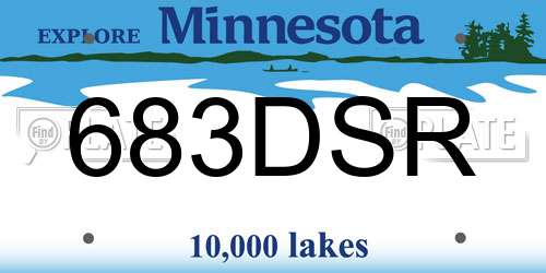 683DSR Minnesota License Plate