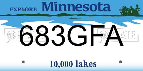 683GFA Minnesota License Plate