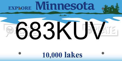 683KUV Minnesota License Plate